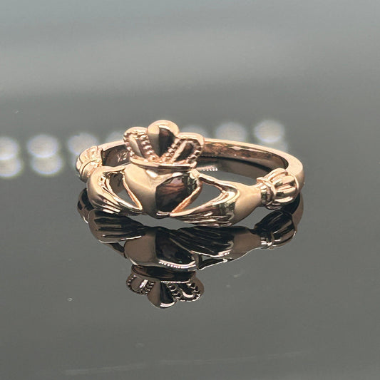 14K Solid Gold Irish Celtic Claddagh Ring / Gold Claddagh Ring / Love Claddagh Ring for Her / Gold Heart Ring / Gift for Her