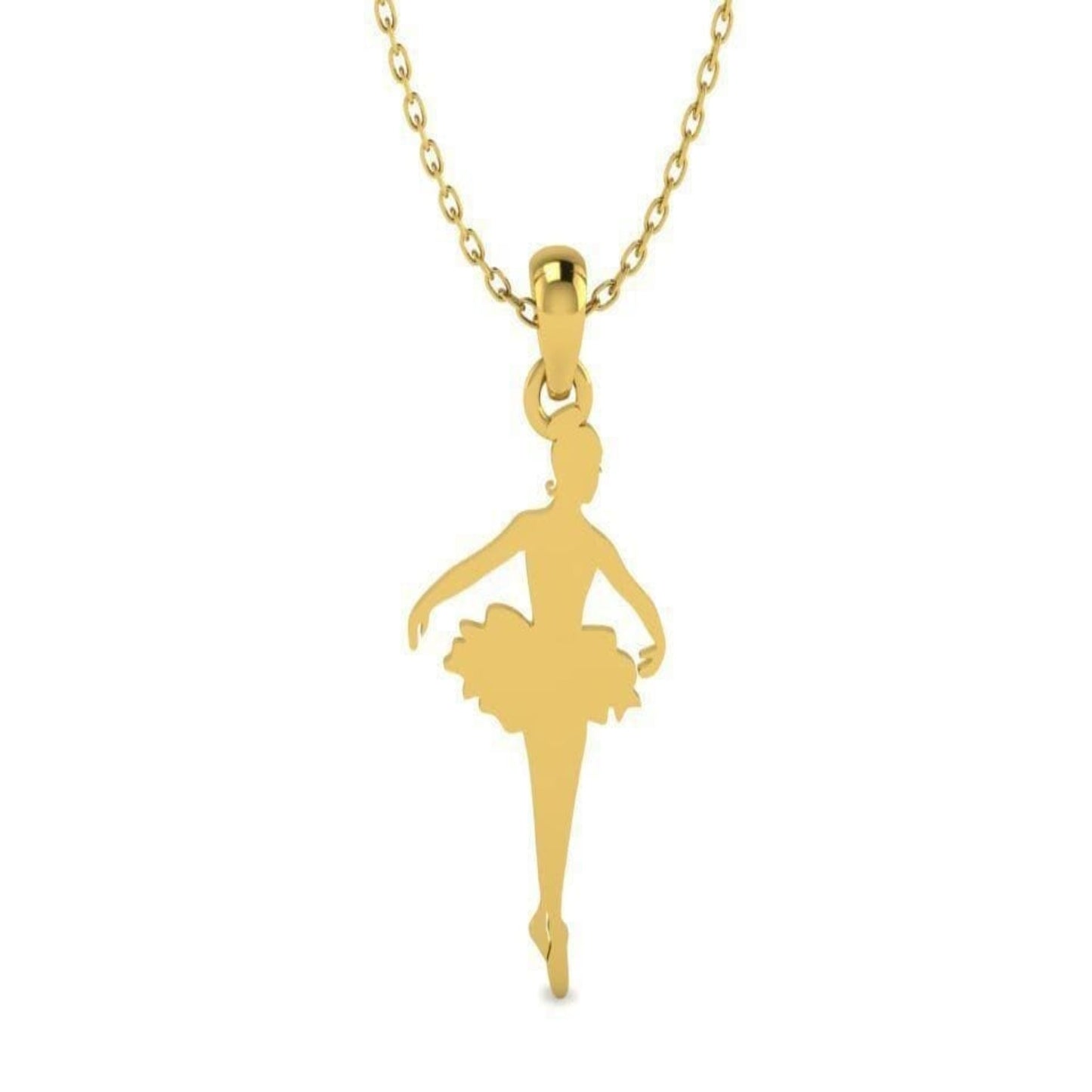 14k Solid Gold Ballerina Pendant / Dancing Ballerina Necklace /Solid Gold Ballerina Necklace for Her / Ballerina / Gift for Her